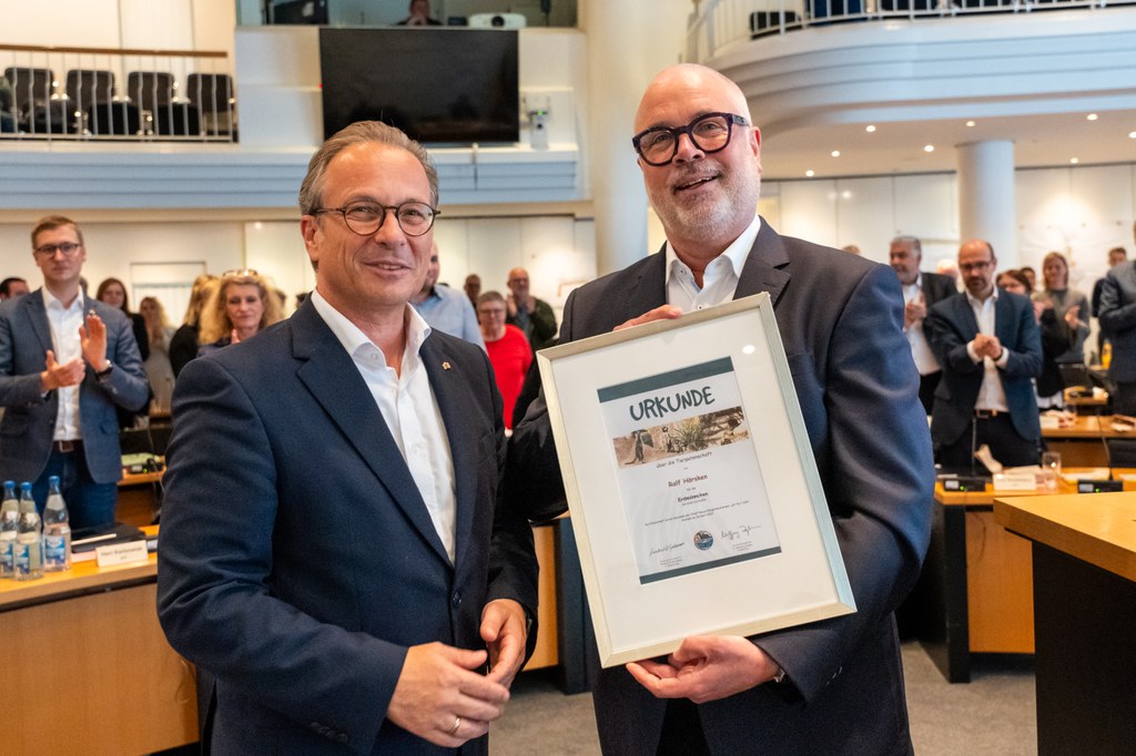 Bürgermeister Reiner Breuer (l.) und Ralf Hörsken (r.) - Foto: Stadt Neuss