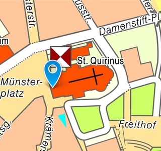 Quirinus-Münster: Lageplan Innenstadt