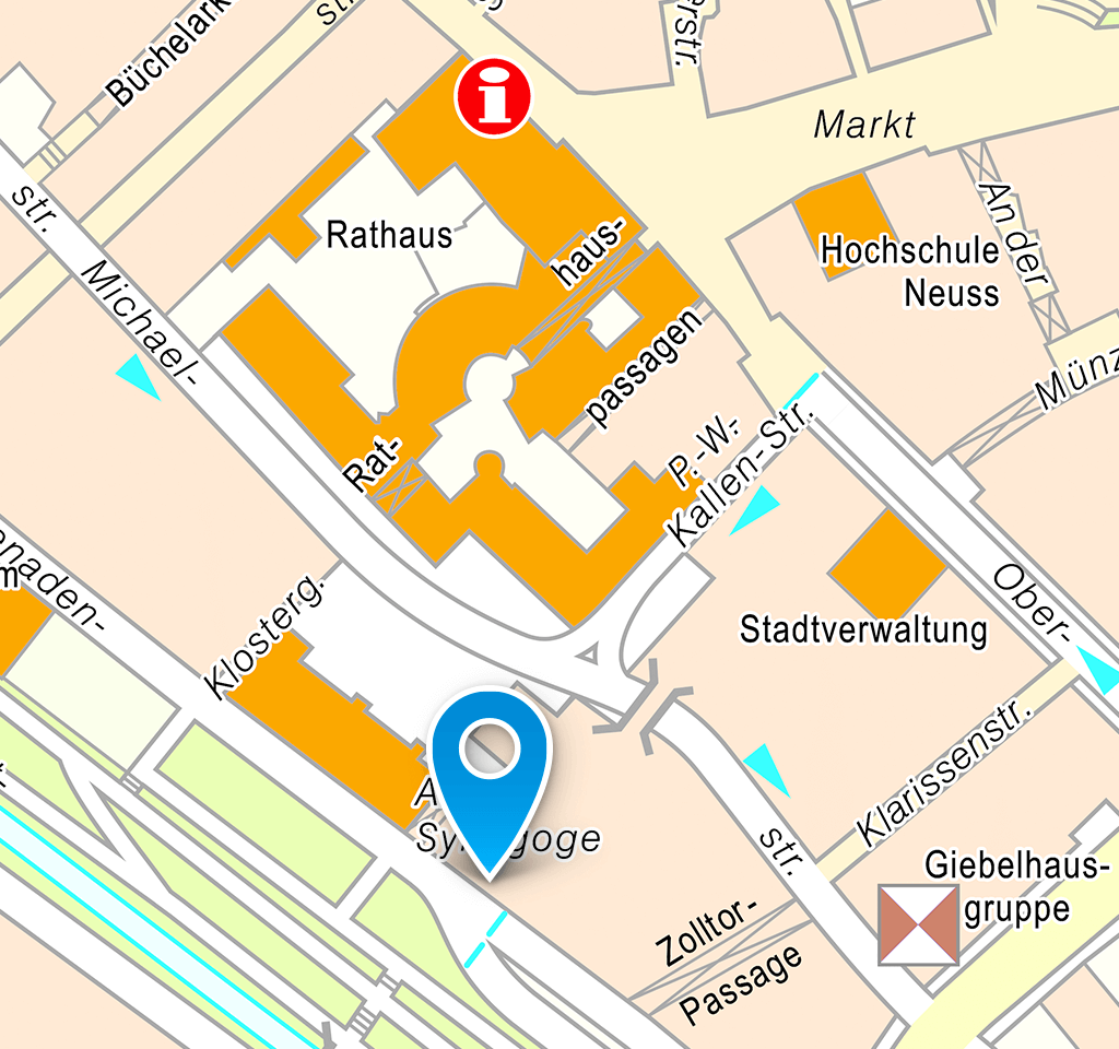 Synagoge: Lageplan Innenstadt