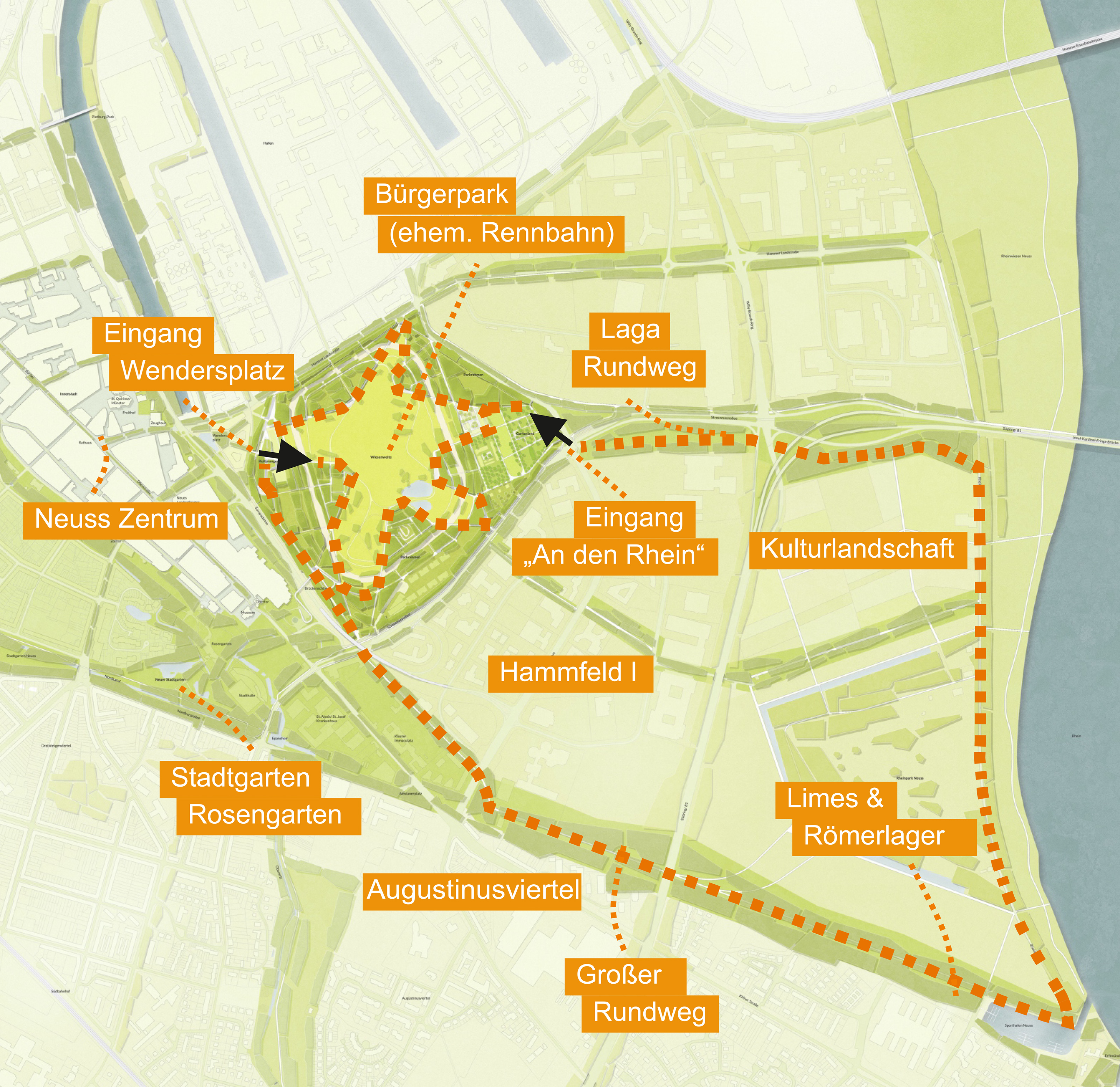 Neuss entwickelt 2023 – LAGA #1: Lageplan des Areals