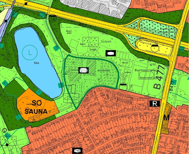 Auflagen zur Genehmigung des Flächennutzungsplans: Nebenbestimmung Südpark, Abbildung 3